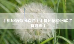 手机短信备份软件（手机短信备份软件有哪些）