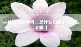 nfc什么功能手机nfc是什么功能「nfc什么功能」