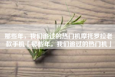 那些年，我们追过的热门机摩托罗拉老款手机「那些年，我们追过的热门机」